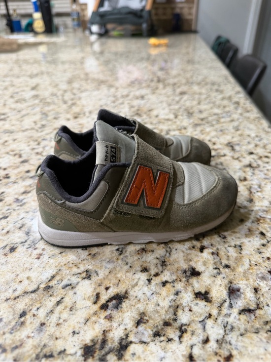 New Balance Other - New Balance Kids Olive & Orange Velcro Sneakers